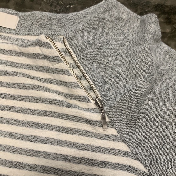 Loft Striped Lightweight Sweatshirt Gray Extra Small - Picture 4 of 6